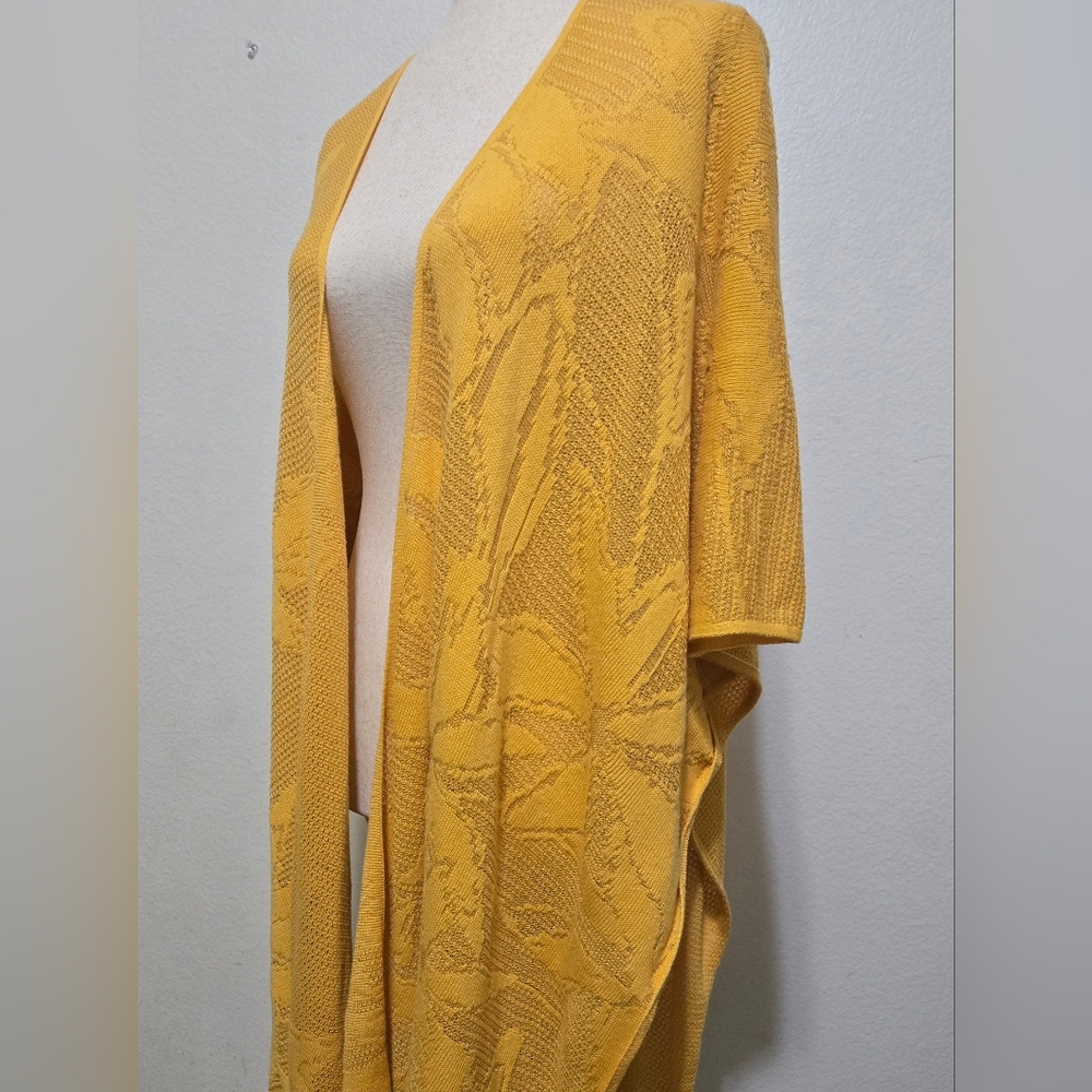 LANE BRYANT Mustard Yellow Open-Front Kimono Duster Size 14/20 - Picture 3 of 14